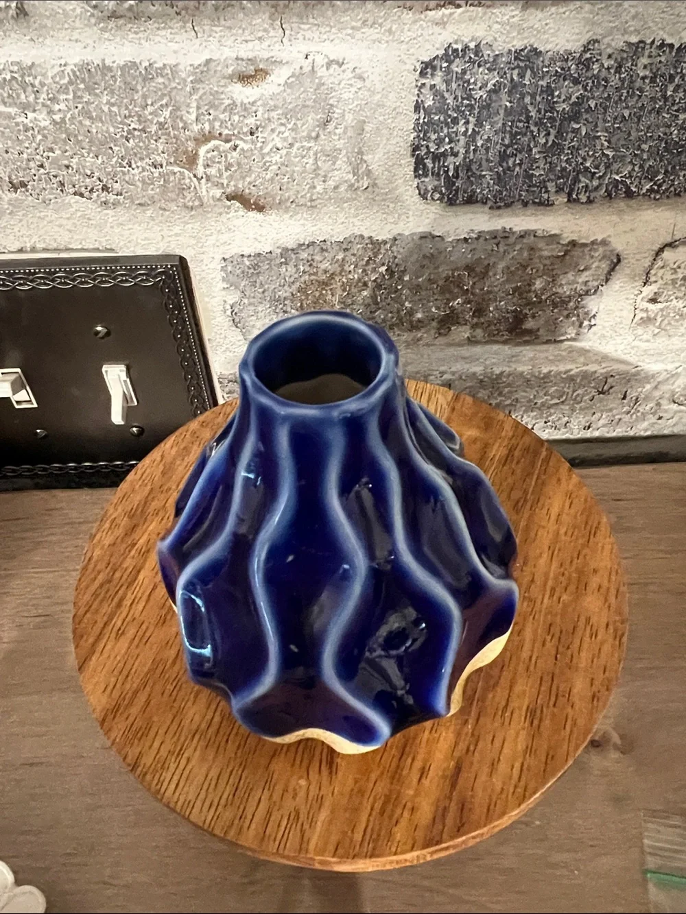 Handmade pottery Blue and Sand Decorative Vase - Home Accents